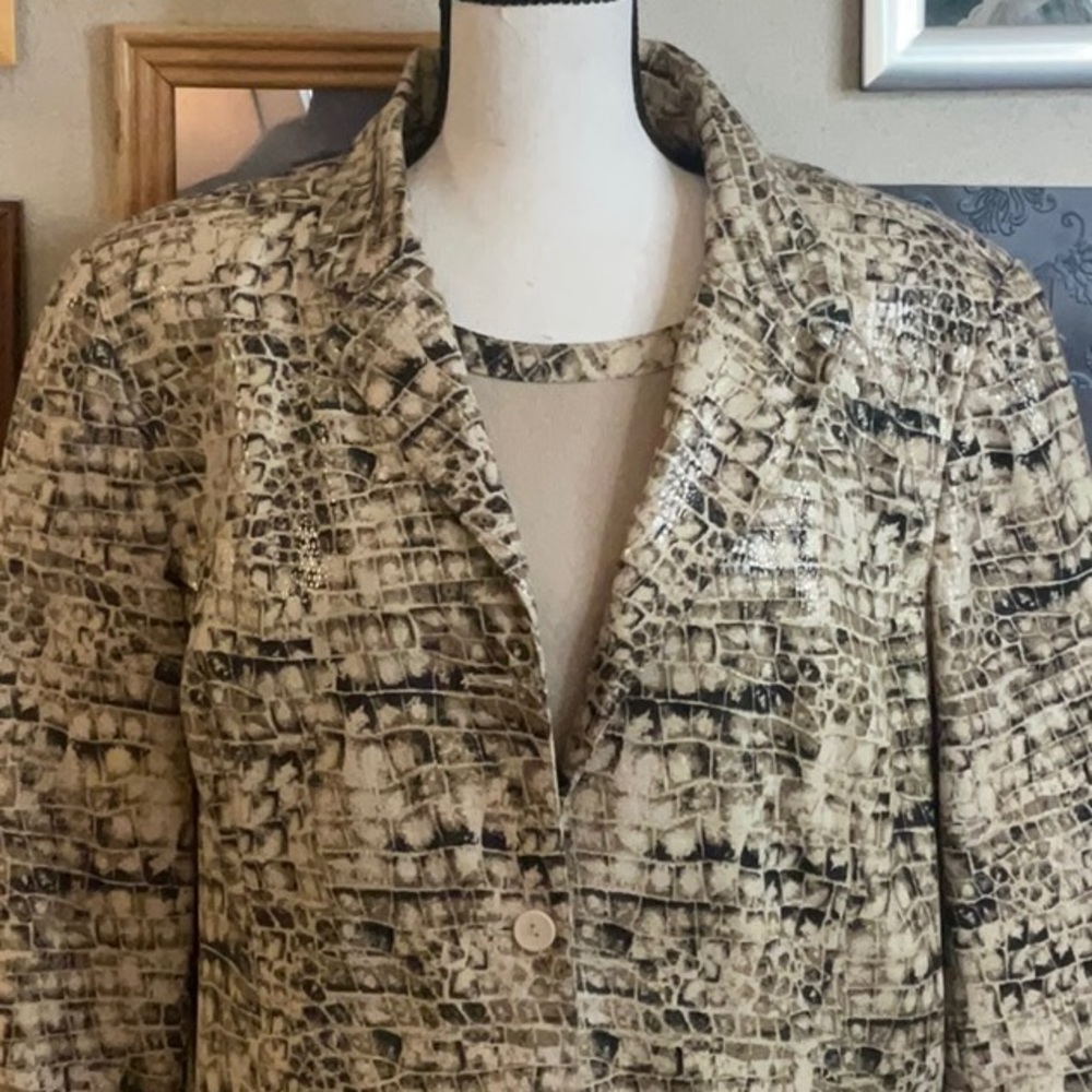 Norton Jacket And Matching Shell With Faux Alliga… - image 1